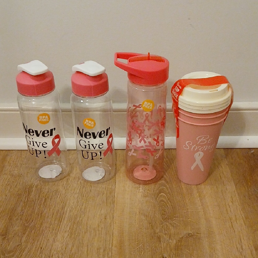 Source Unknown Pink Ribbon Water Bottle Collection